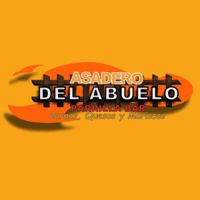 Logo del restaurante Asadero Del Abuelo que tiene de fondo unas brazas y un fuego.