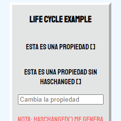 Ejemplo de un web component que muestra ejemplos del Life cicle example.