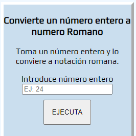 Ejemplo de un web component que convierte número entero a número romano.